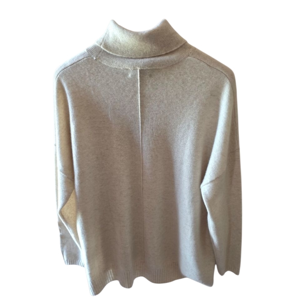 Cashmeren Womens Oversized Turtleneck With Side Slits 100% Pure Cashmere Sweater - Picture 7 of 8